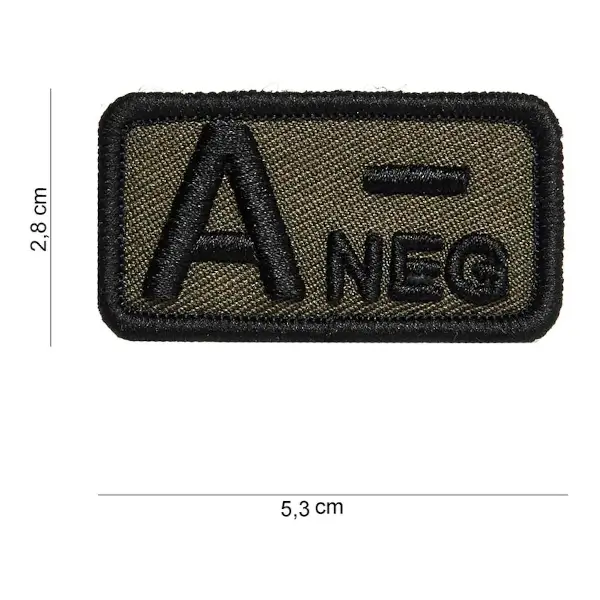 Patch geborduurd Bloedgroep A negatief groen