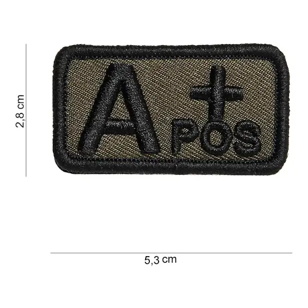 Patch geborduurd Bloedgroep A positief groen