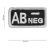 Patch Bloedgroep AB negatief zwart Patch geborduurd Bloedgroep AB negatief zwart