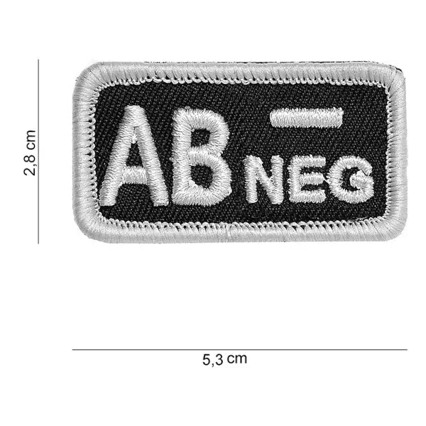 Patch geborduurd Bloedgroep AB negatief zwart