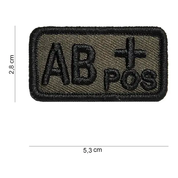 Patch geborduurd Bloedgroep AB positief groen