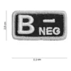 Patch Bloedgroep B negatief zwart Patch geborduurd Bloedgroep B negatief zwart