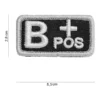 Patch Bloedgroep B positief zwart Patch geborduurd Bloedgroep B positief zwart