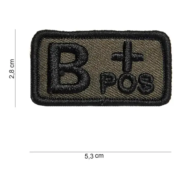Patch geborduurd Bloedgroep B positief groen