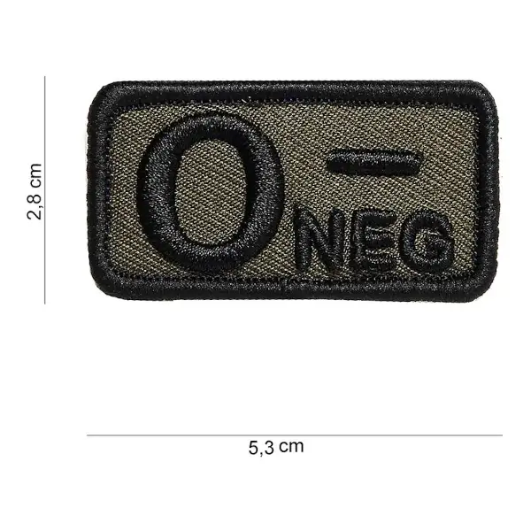 Patch geborduurd Bloedgroep O negatief groen