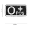 Patch Bloedgroep O positief zwart Patch geborduurd Bloedgroep O positief zwart