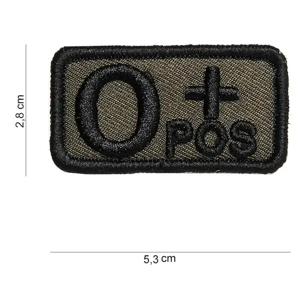 Patch geborduurd Bloedgroep O positief groen