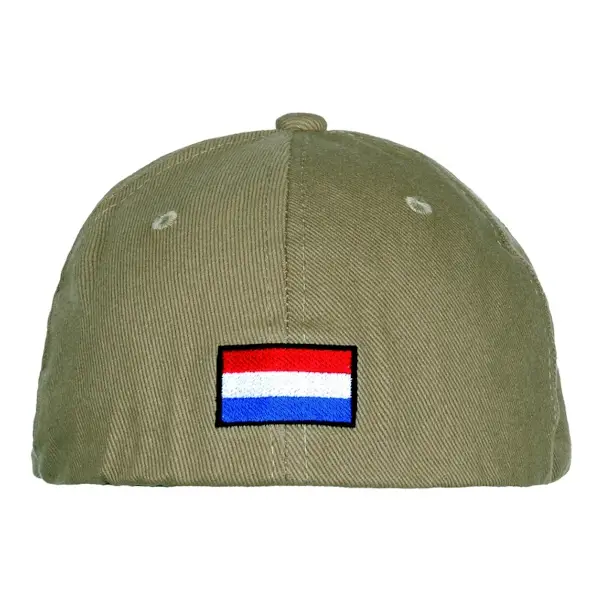 Baseball Cap NLD groen achterkant met nederlandse vlag borduring