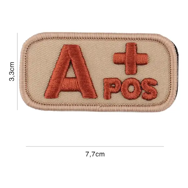 Patch geborduurd bloedgroep A positief beige
