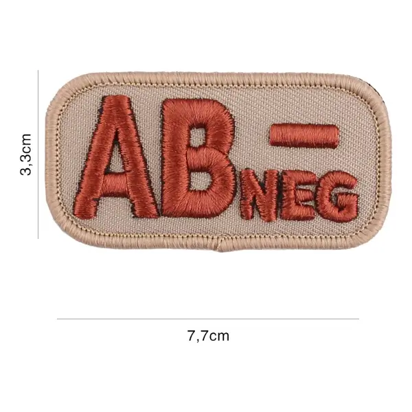 Patch geborduurd bloedgroep AB negatief beige