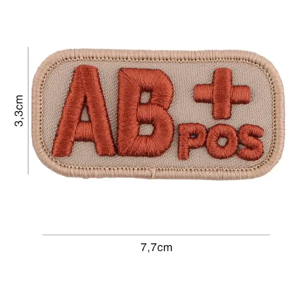 Patch geborduurd bloedgroep AB positief beige