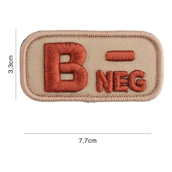Patch geborduurd bloedgroep B negatief beige