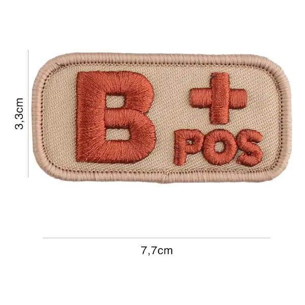 Patch geborduurd bloedgroep B positief beige