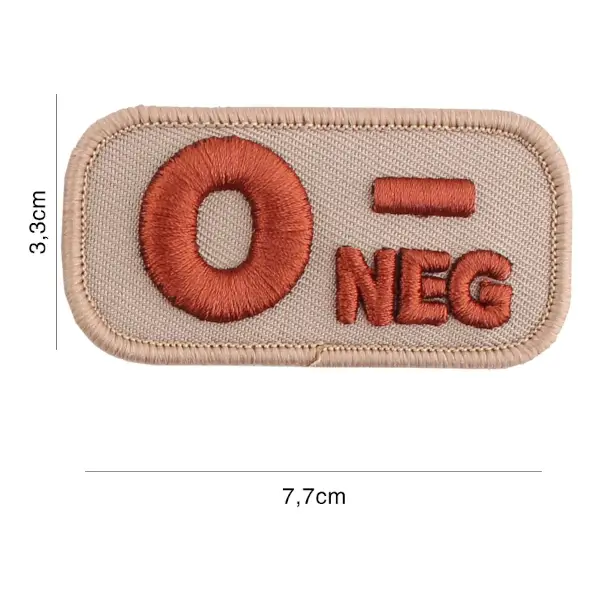 Patch geborduurd bloedgroep O negatief beige