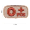 Patch bloedgroep O positief beige Patch geborduurd bloedgroep O positief beige