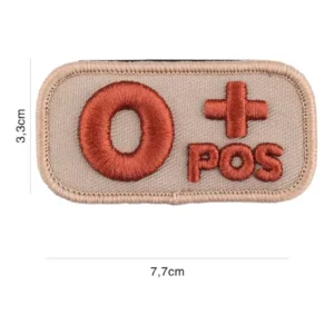 Patch geborduurd bloedgroep O positief beige