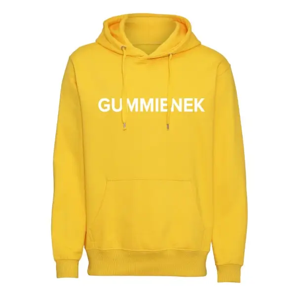 Hoodie gummienek geel sweater met capuchon