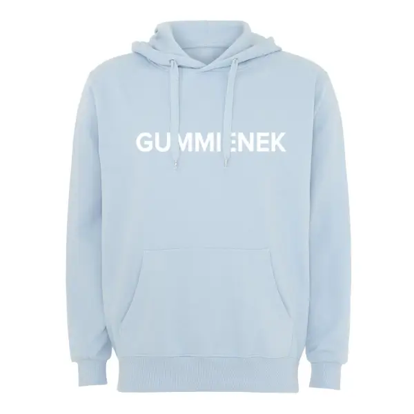 Hoodie gummienek lichtblauw sweater met capuchon
