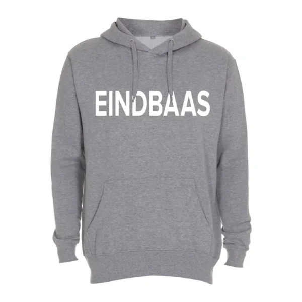 Hoodie eindbaas grijs sweater met capuchon