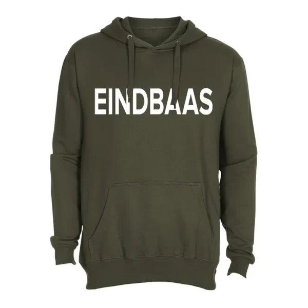 Hoodie eindbaas legergroen sweater met capuchon