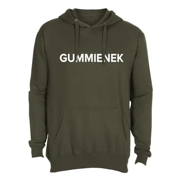 Hoodie gummienek legergroen sweater met capuchon
