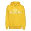 Hoodie hallo nukubu geel Hoodie hallo nukubu geel sweater met capuchon