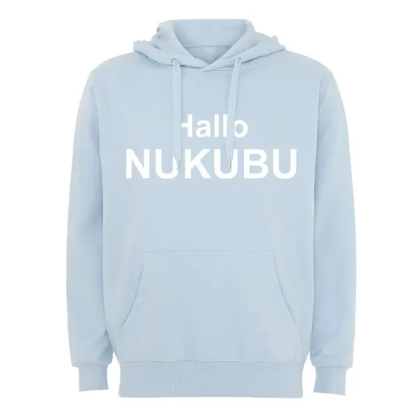 Hoodie hallo nukubu lichtblauw sweater met capuchon