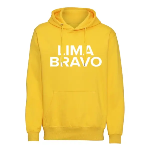 Hoodie lima bravo geel sweater met capuchon