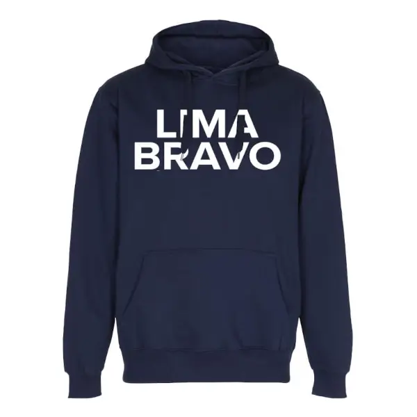 Hoodie lima bravo marineblauw sweater met capuchon