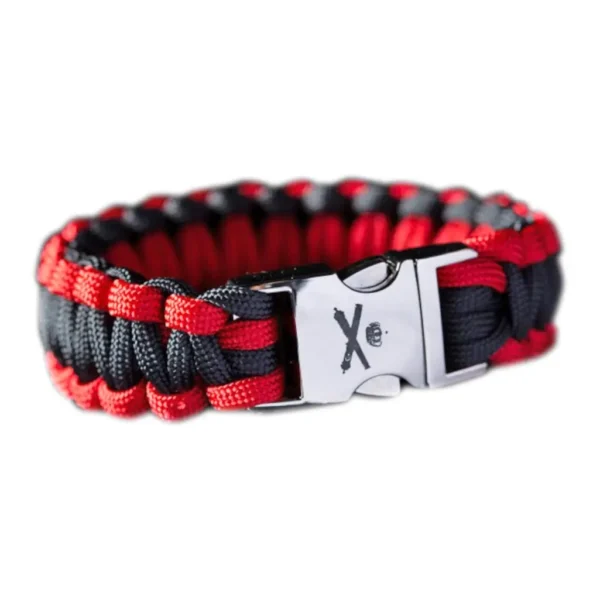 Armband paracord Korps Veld Artillerie zwart-rood
