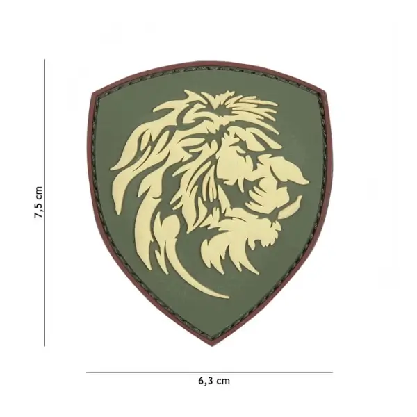 Embleem 3D Nederlandse leeuw groen afmetingen