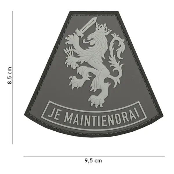 Embleem 3d pvc je maintiendrai grijs afmetingen