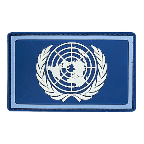 Patch 3D PVC Verenigde Naties blauw