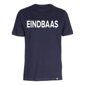 T-shirt heren Eindbaas marineblauw