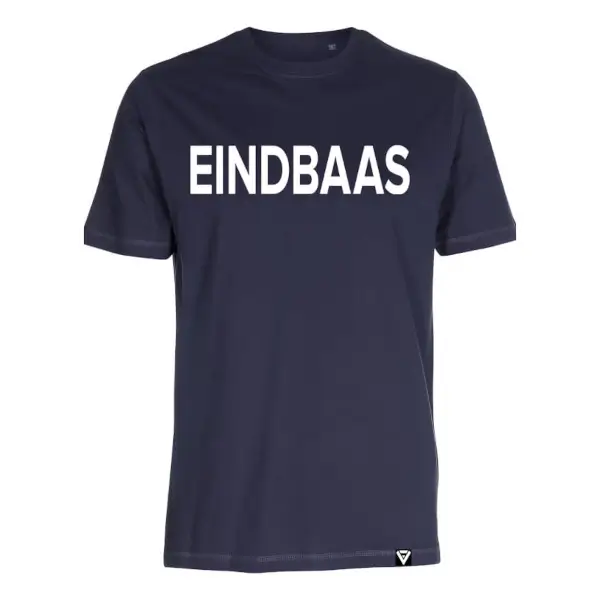 T-shirt heren Eindbaas marineblauw