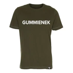 T-shirt heren gummienek legergroen herenshirt