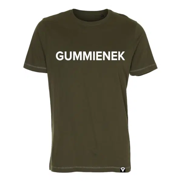 T-shirt heren gummienek legergroen herenshirt