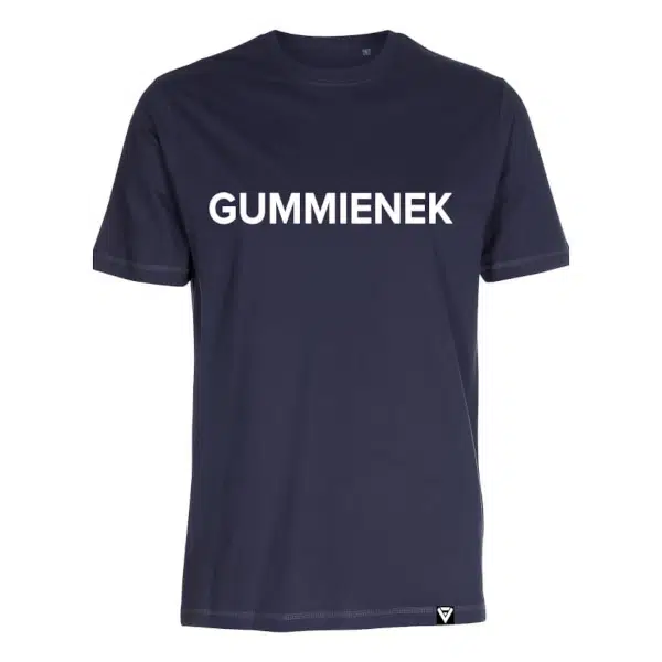 T-shirt heren gummienek marineblauw herenshirt