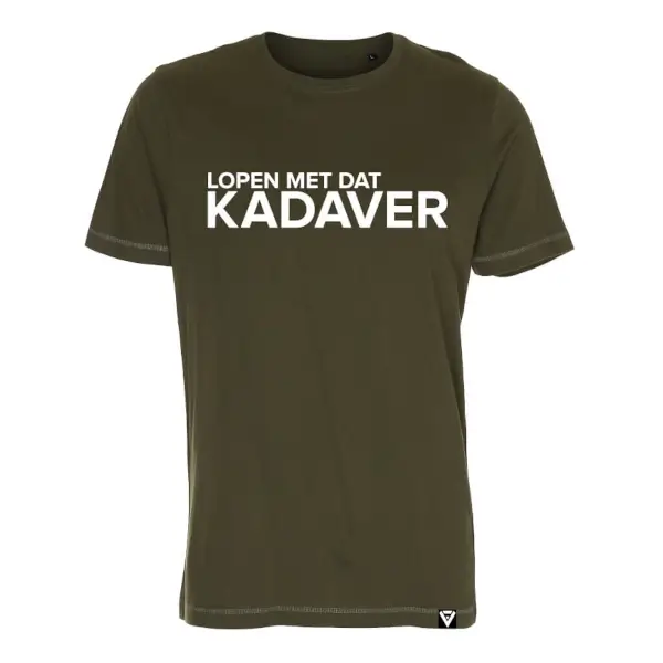 T-shirt heren lopen met dat kadaver legergroen
