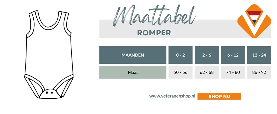 Maattabel Romper Veteranenshop
