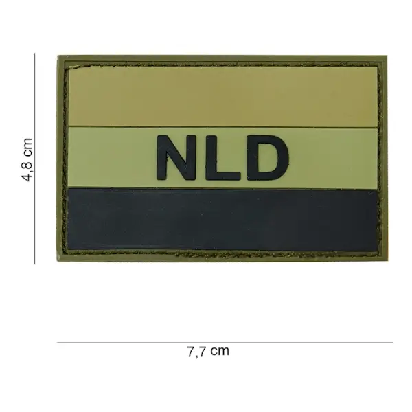 Patch embleem NLD 3d pvc groen afmeting